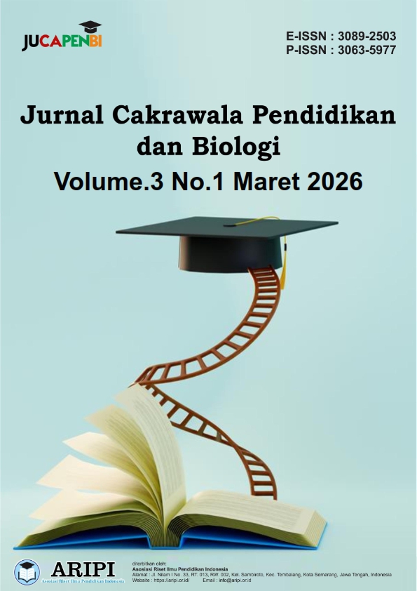 					View Vol. 3 No. 1 (2026): Maret: Jurnal Cakrawala Pendidikan dan Biologi
				