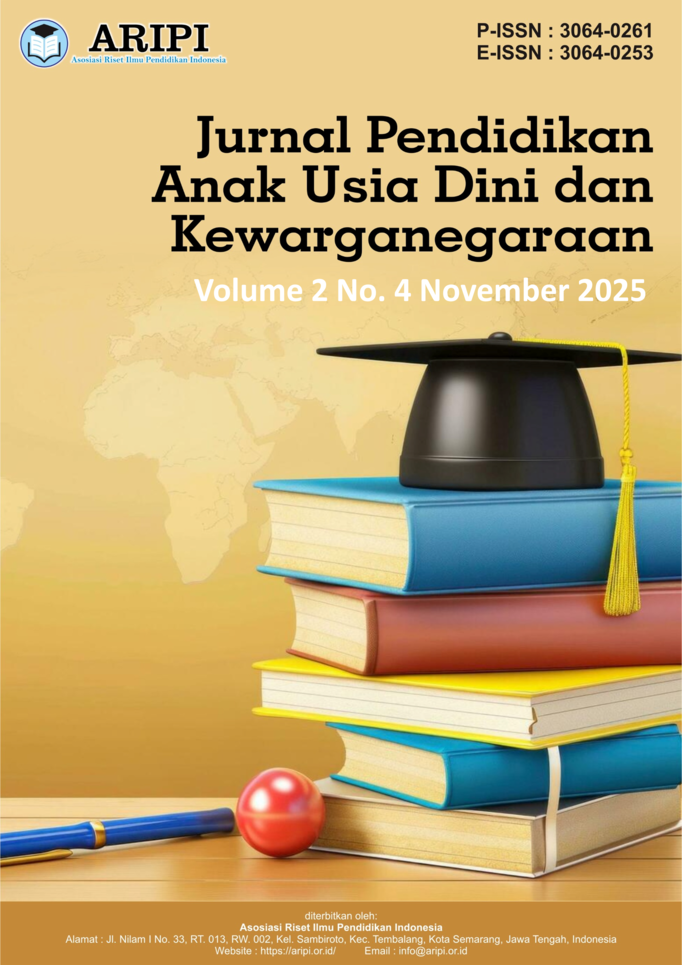 					View Vol. 2 No. 4 (2025): Jurnal Pendidikan Anak Usia Dini dan Kewarganegaraan
				